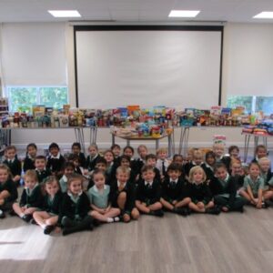 children sat on the floor